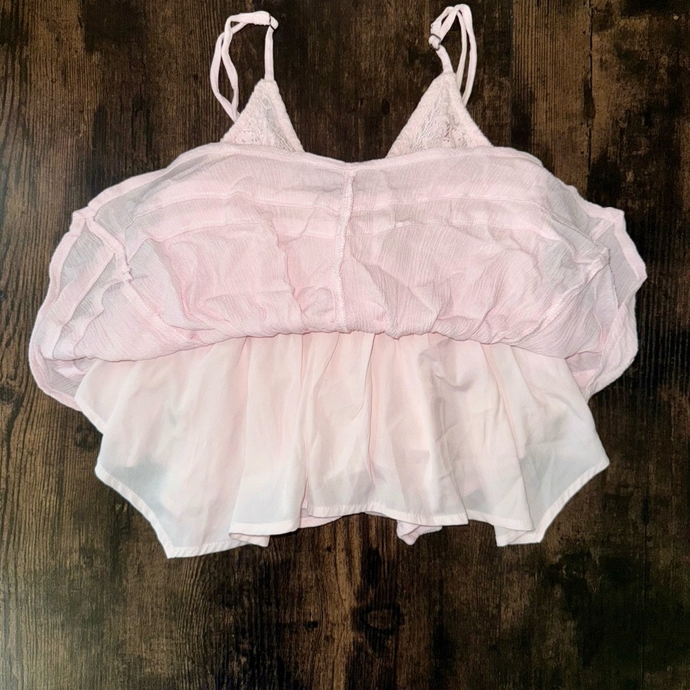 Baby Pink Hollister Babydoll Spaghetti Strap Top - Picture 6 of 6